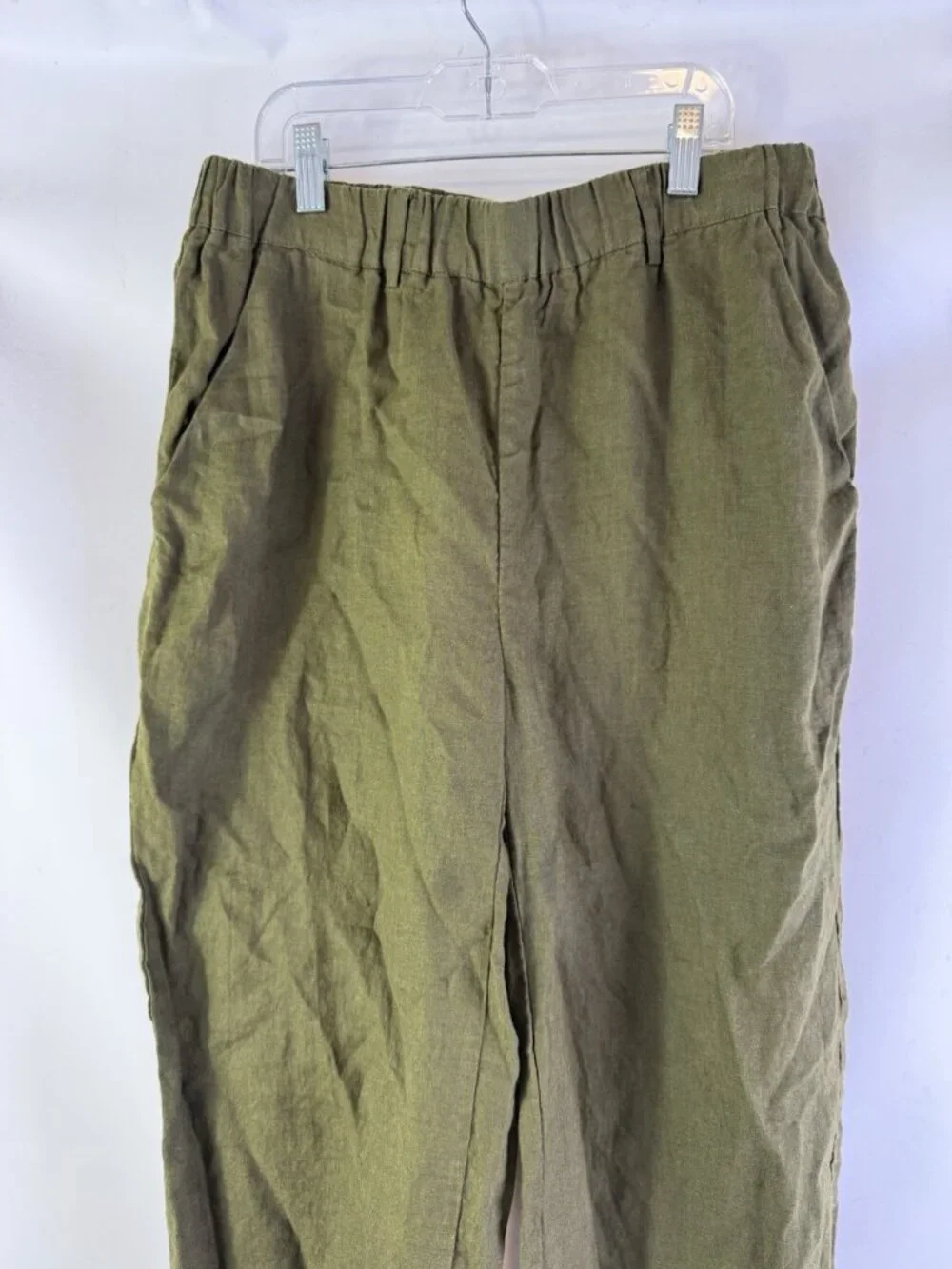 Quince Linen Pants Pull On Green Gauzy Flowy Capsule Beach